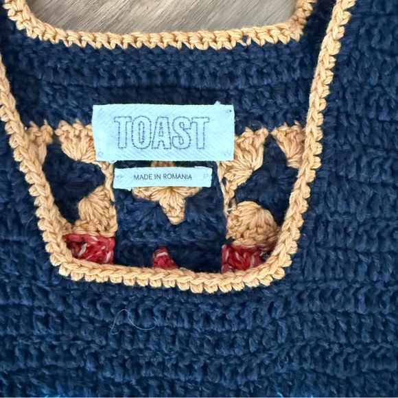 Toast UK Crochet Wool Cotton Vest - Picture 3 of 6